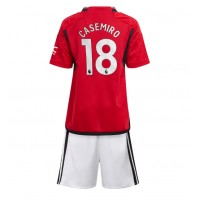 Manchester United Casemiro #18 Domaci Dres za djecu 2023-24 Kratak Rukav (+ Kratke hlače)